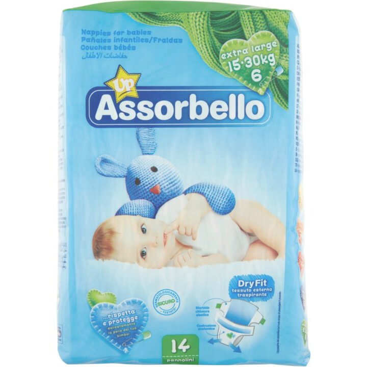 Assorbello gyermek pelenka, Extra nagy, 15-30 kg, 14 db/csomag - Image 3