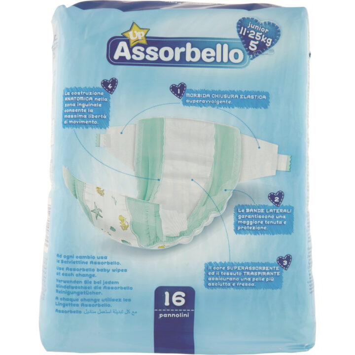 Assorbello gyermek pelenka, Junior, 11-25 kg, 16 db/csomag - Image 3