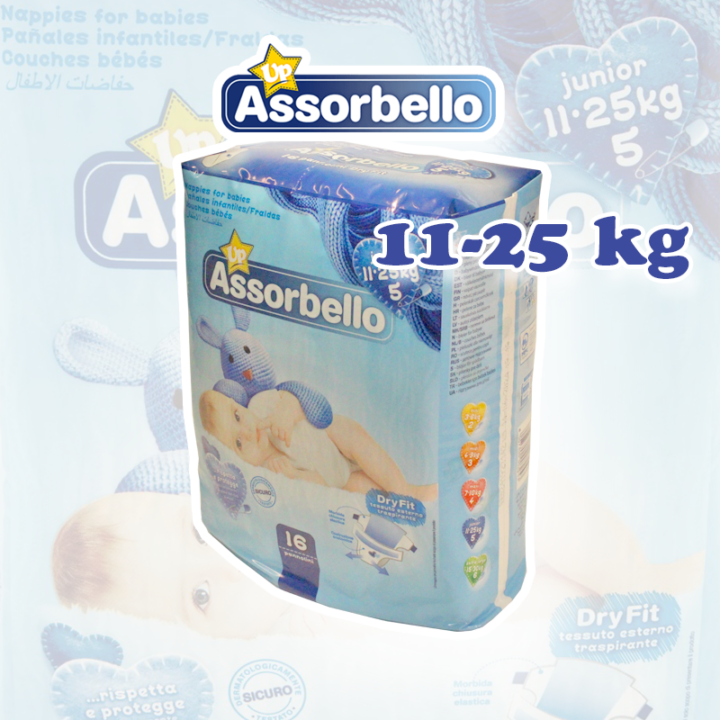 Assorbello gyermek pelenka, Junior, 11-25 kg, 16 db/csomag