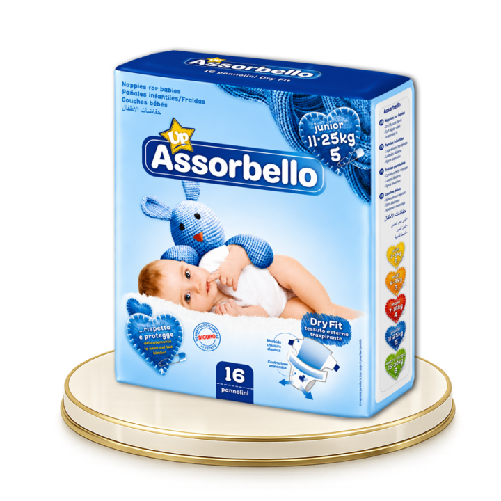 Assorbello gyermek pelenka, Junior, 11-25 kg, 16 db