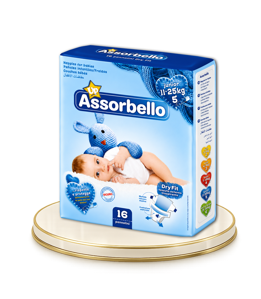 Assorbello gyermek pelenka, Junior, 11-25 kg, 16 db