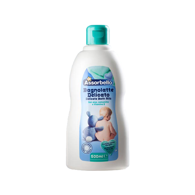 Assorbello Up gyermek finom fürdőtej aloéval, kamillával és E-vitaminnal, 500 ml-es