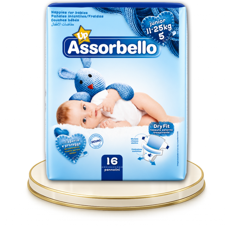 Assorbello gyermek pelenka, Junior, 11-25 kg, 16 db/csomag