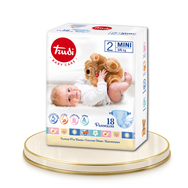TRUDI - Baby care 2 Mini - 18db-os baba pelenka, 3/6 Kg