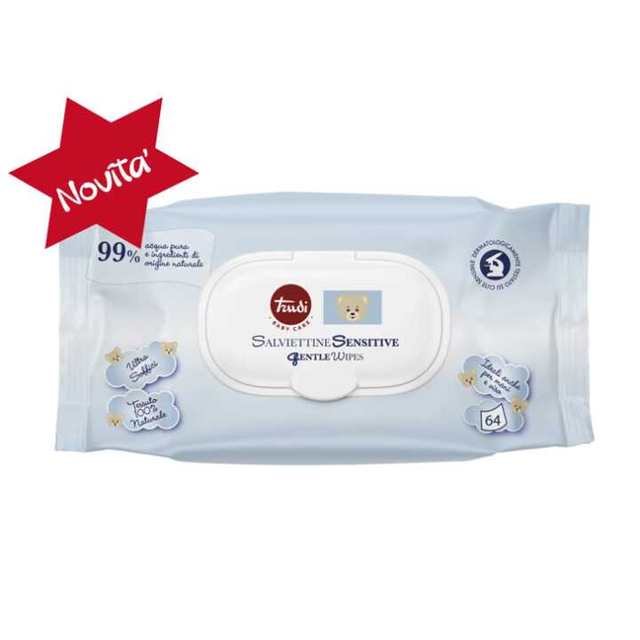 TRUDI® – Baby Care Sensitive, gyengéd törlő kendő, 40db-os, 99%