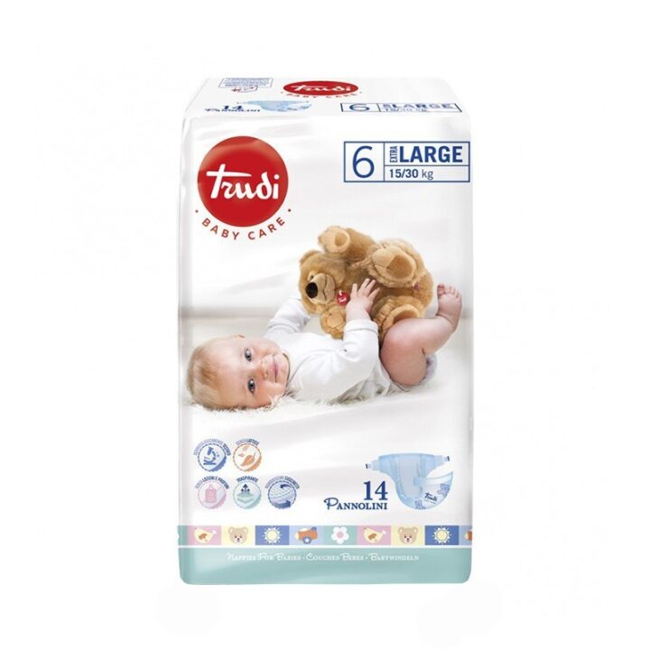 TRUDI – Baby care 6 Extra nagy pelenka – 14db-os baba pelenka, 15/35 Kg