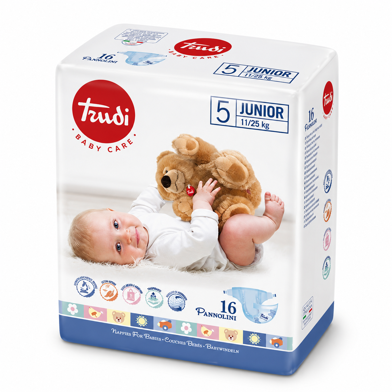 TRUDI – Baby care 5 Junior – 16db-os baba pelenka, 11/25 Kg - Image 2