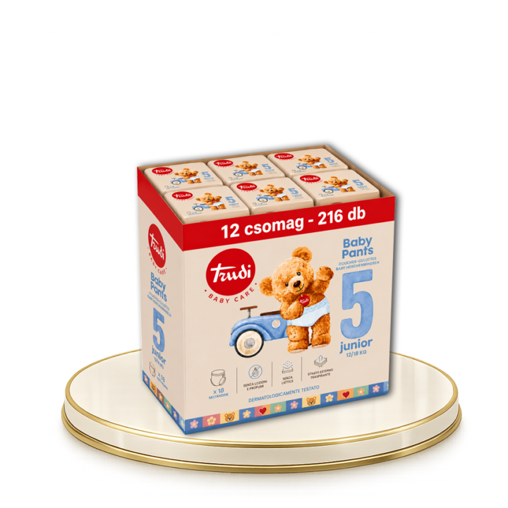 Trudi Baby Pants 5 – pelenkanadrág/bugyipelenka, 18db-os, 12/18 kg - 216db-os HAVI PELENKACSOMAG