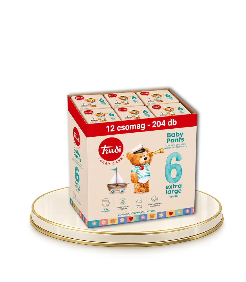 Trudi Baby Pants 6 – pelenkanadrág/bugyipelenka, 17db-os, 15+ kg - 204db-os HAVI PELENKACSOMAG