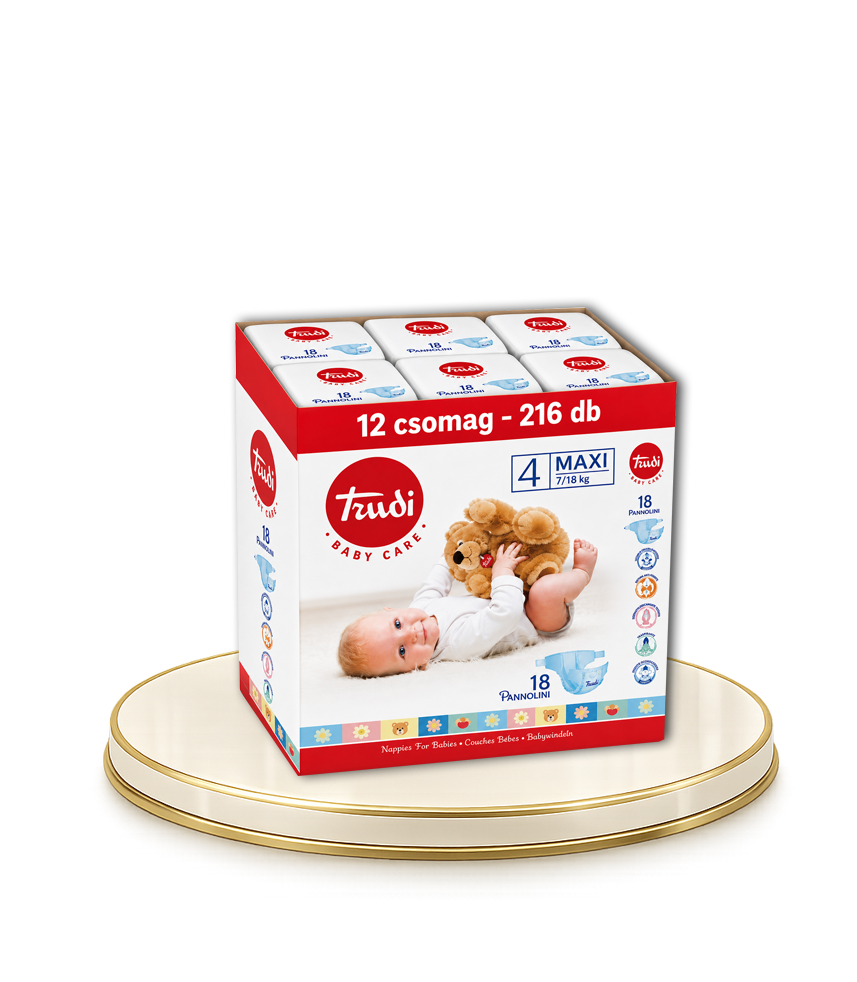 TRUDI® – Baby care 6 Extra nagy pelenka – 18db-os baba pelenka, 7/18 Kg – 216 db-os HAVI PELENKACSOMAG